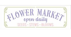 Stencil Pintura Frase Flower Market 10x30 3298 Opa Stencil Pintura Frase Flower Market 10x30 3298 Opa