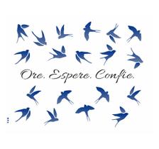 Stencil Pintura Frase Ore, Espere, Confie 3657 20x25 Opa