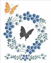 Stencil Pintura Guirlanda Borboleta 3322 20x25 Opa