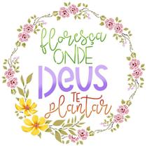 Stencil Pintura Guirlanda Floresça Onde Deus Te Plantar Stxx-194 20x20cm Litoarte