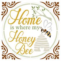 Stencil Pintura Home Is Where Sta-165 14x14cm Litoarte