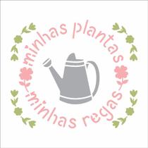 Stencil Pintura Jardim Minhas Plantas 3300 14x14 Opa