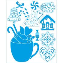 Stencil Pintura Natal Chocolate Quente 25x20 Strn-025 Litoarte Stencil Pintura Natal Chocolate Quente 25x20 Strn-025 Litoarte