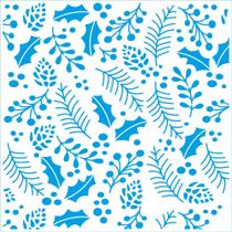 Stencil Pintura Natal Padrão Folhas e Pinhas Stxxn-023 20x20cm Litoarte
