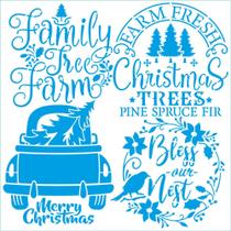 Stencil Pintura Natal Selos Stxxn-022 20x20cm Litoarte Stencil Pintura Natal Selos Stxxn-022 20x20cm Litoarte