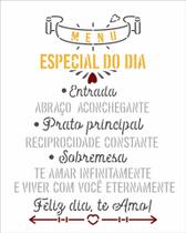 Stencil Pintura Opa Menu do Dia 20x25 3504 Stencil Pintura Opa Menu do Dia 20x25 3504