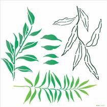 Stencil Pintura Organico Folhas Diversas Ii 3369 30,5x30,5 Opa