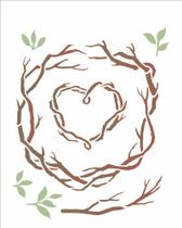 Stencil Pintura Pdbrasil Guirlanda de Galhos 3327 20x25 Opa