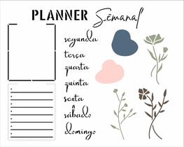 Stencil Pintura Planner Semanal Organico 3399 20x25 Opa