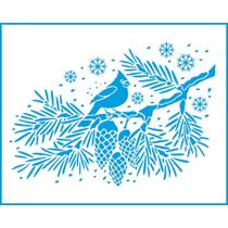 Stencil Pintura Retangular Natal Pássaro Carde 25x20 Strn-007 Litoarte Stencil Pintura Retangular Natal Pássaro Carde 25x20 Strn-007 Litoarte