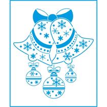 Stencil Pintura Retangular Natal Sinos e Bolas 25x20 Strn-011 Litoarte