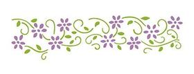 Stencil Pintura Simples Arabesco Flor 17X6,5 STP-057 - Litoarte