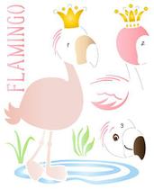 Stencil Pintura Sobreposição Flamingo Infantil 21,1X17,2 STM-617 - Litoarte
