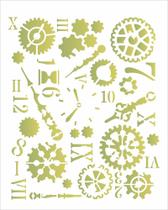 Stencil Pintura Steampunk Art Engrenagens 3115 20x25 Opa