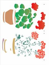 Stencil Pintura Vaso Flores Geranios 2990 32x42 Opa Stencil Pintura Vaso Flores Geranios 2990 32x42 Opa