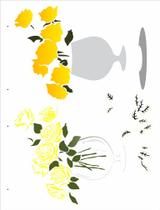 Stencil Pintura Vaso Flores Rosas 2991 32x42 Opa Stencil Pintura Vaso Flores Rosas 2991 32x42 Opa