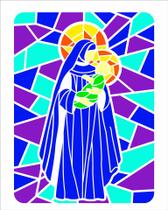 Stencil Pintura Vitral Nossa Senhora Ii 2741 20x25 Opa