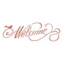 Stencil Pintura Welcome com Pássaro 8,4x28,5 Ste-401 Litoarte Stencil Pintura Welcome com Pássaro 8,4x28,5 Ste-401 Litoarte