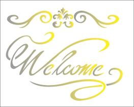 Stencil Pintura Welcome I 1834 20x25 Opa