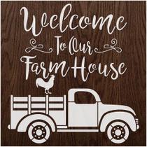 Stencil Pintura Welcome To Our Farmhouse Stxx-197 20x20cm Litoarte