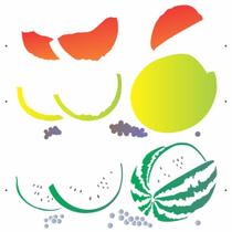 Stencil Plástico 30,5cm x 30,5cm Frutas Melância OPA Criando Arte - 2873