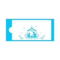 Stencil presépio natal 34,5x16,5cm - blue star