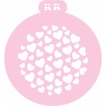 Stencil Redondo Coração 1 - Ref. 3027 - 1 unidade - RR Cortadores - Rizzo