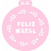 Stencil Redondo para Bolos - Feliz Natal - Ref. 3017 - 1 unidade - RR CORTADORES - Rizzo