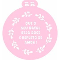 Stencil Redondo para Bolos - Natal cheio de Amor - Ref. 4047 - 1 unidade - RR CORTADORES - Rizzo