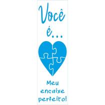 Stencil Rose Ferreira Litoarte 8 x 28 cm - STE-379 Você é Meu Encaixe Perfeito