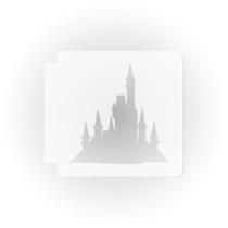 Stencil Silhueta de Castelo 23 cm Plástico Mylar Branco Stencil Silhueta de Castelo 23 cm Plástico Mylar Branco