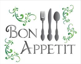 Stencil Simples Bon Appetit 1153 20x25 Opa