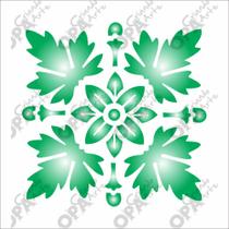 Stencil Simples Brasão Folhas Opa 460 10x10