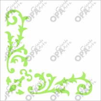 Stencil Simples Cantoneira Arabesco Folhas Opa2327 10x10 Stencil Simples Cantoneira Arabesco Folhas Opa2327 10x10