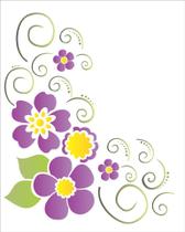Stencil Simples Cantoneira Flor 1159 20x25 Opa Stencil Simples Cantoneira Flor 1159 20x25 Opa