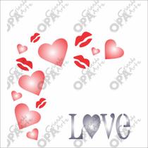 Stencil Simples Cantoneira Love Opa 501 10x10