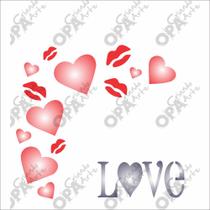 Stencil Simples Cantoneira Love Opa 501 10x10 Stencil Simples Cantoneira Love Opa 501 10x10
