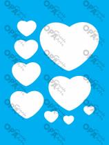 Stencil Simples Corações Patchwork OPA379 15x20 Stencil Simples Corações Patchwork OPA379 15x20