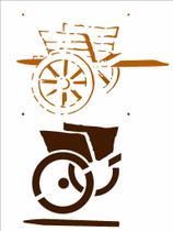 Stencil Simples Country Brasil Carroça 2929 15x20 Opa