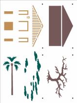 Stencil Simples Country Brasil Casa I 2930 15x20 Opa