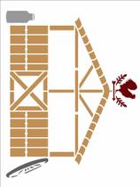 Stencil Simples Country Brasil Celeiro 2932 15x20 Opa