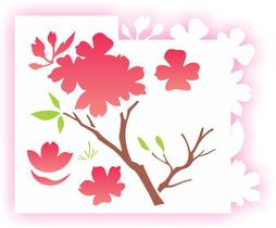 Stencil Simples Flor Cerejeira 1705 20x25 Opa