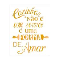 Stencil Simples Frase Cozinhar 2184 20x25 Opa