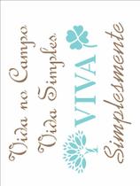 Stencil Simples Frase Vida no Campo 2975 15x20 Opa
