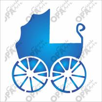 Stencil Simples Infantil Carrinho de Bebê Opa 292 10x10 Stencil Simples Infantil Carrinho de Bebê Opa 292 10x10