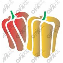 Stencil Simples Legumes Pimentão Opa 1716 10x10