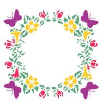 Stencil Simples Mandala Borboletas e Florais 2294 30,5x30,5 Opa