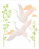 Stencil Simples Oriental Tsuru 3180 20x25 Opa