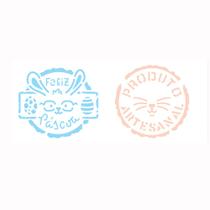 Stencil Sp. 07x15 2829 Selo Coelhos I Stencil Sp. 07x15 2829 Selo Coelhos I