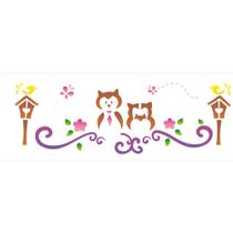 Stencil Sp. 10x30 1206 Corujas no Jardim